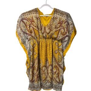 Speed Control Dress Festival Flowy Romantic SZ 1X Chiffon Orange Paisley Boho